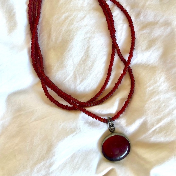 Like new, handcrafted Garnet boho necklace - Picture 2 of 10